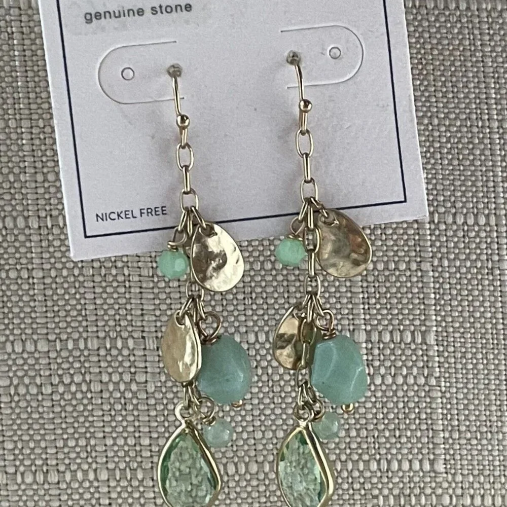 Melrose and Market Women Earrings Genuine Stone Drop Down Ear Jewelry New